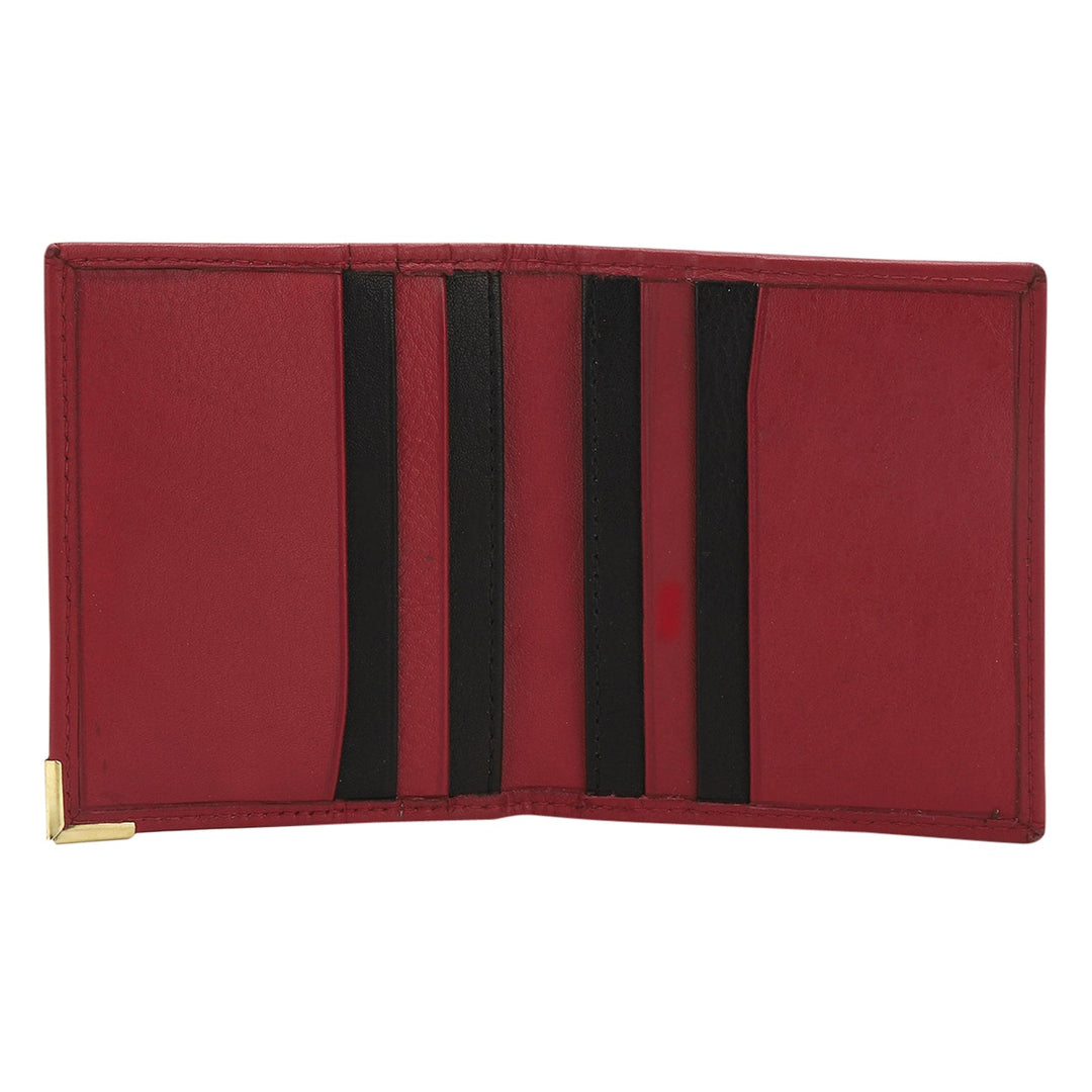 Genuine leather maroon cardholder