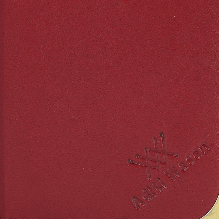 Genuine leather maroon cardholder