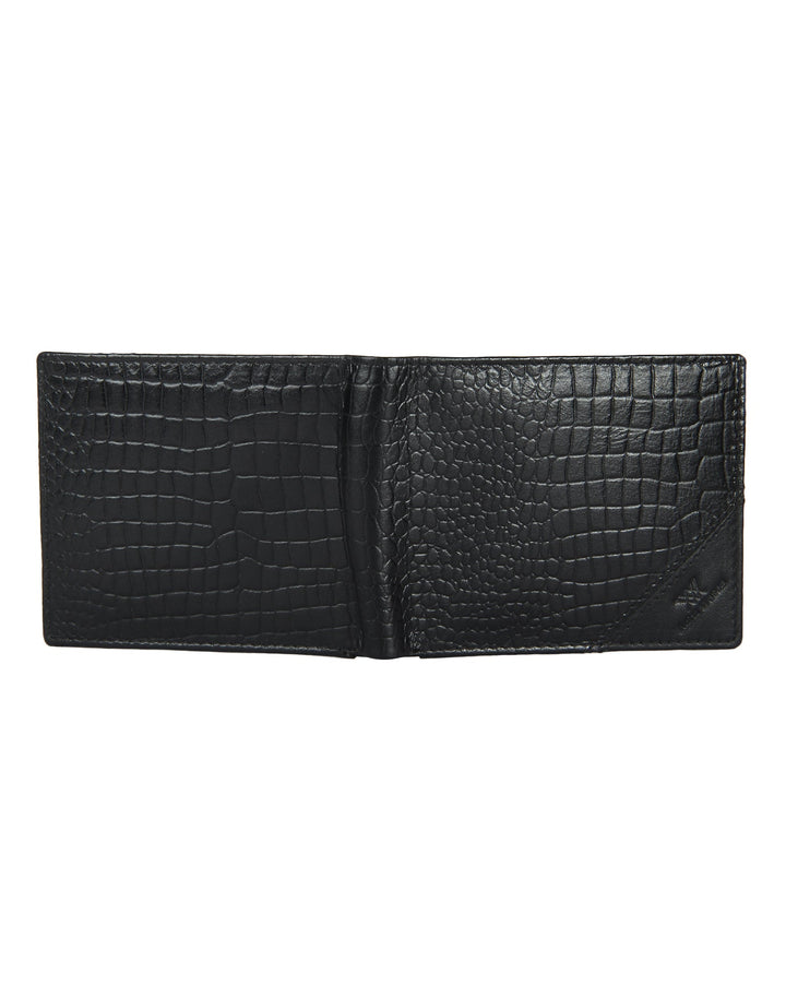 Embossed Croco Black Wallet