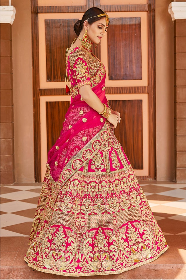 Velvet Pink Lehenga | Designer Indian Wedding Choli Set