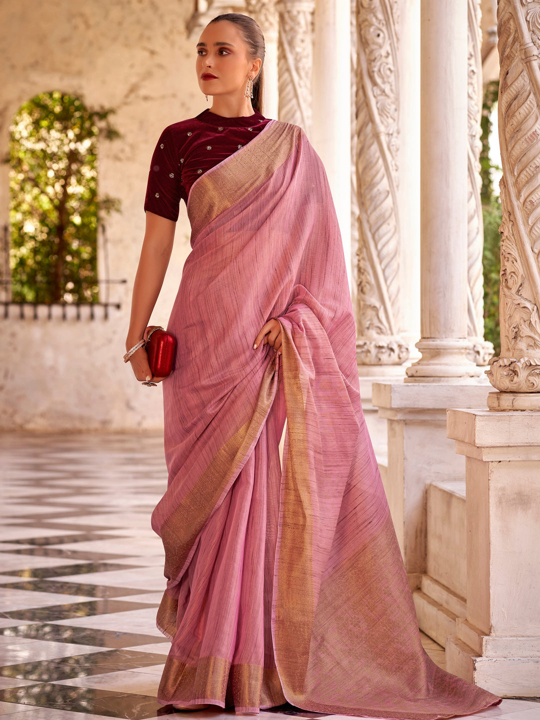 Vibrant color luxurious fabric exclusive attire crafted for elegance and style.