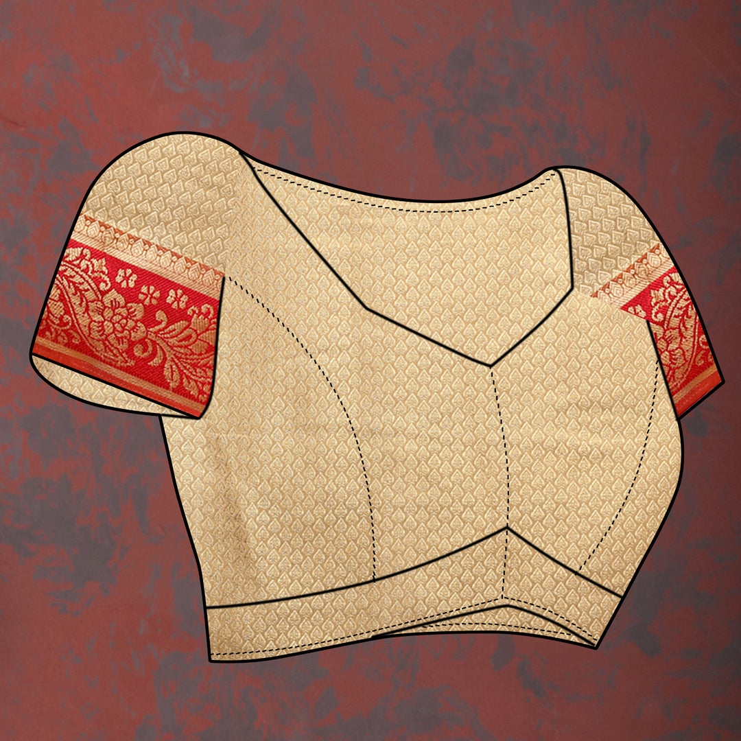 Elegant beige cotton saree with zari pallu, ideal for cultural ceremonies.