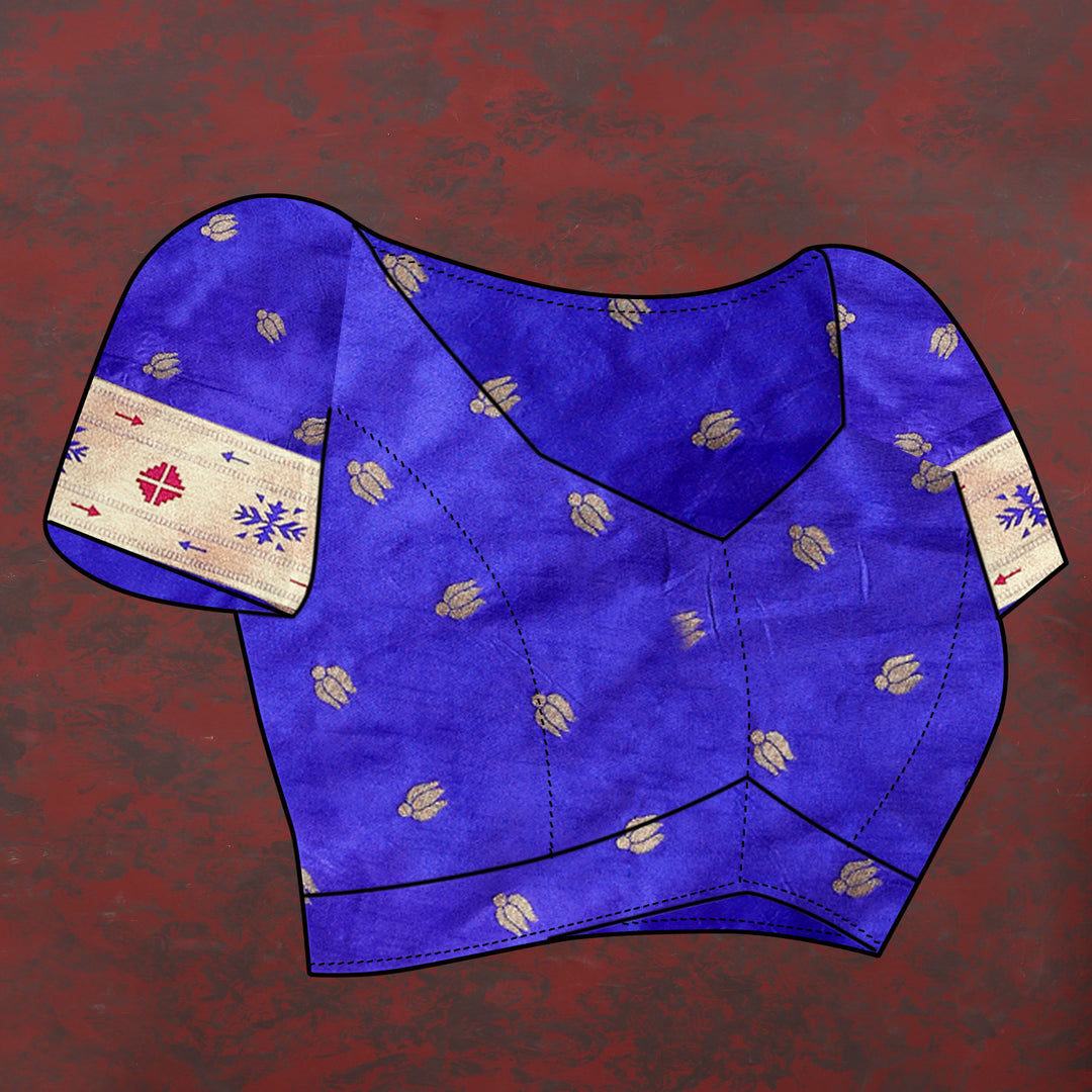 Elegant dark purple Paithani silk saree featuring gold zari motifs and Meenakari border, ideal for cultural events.