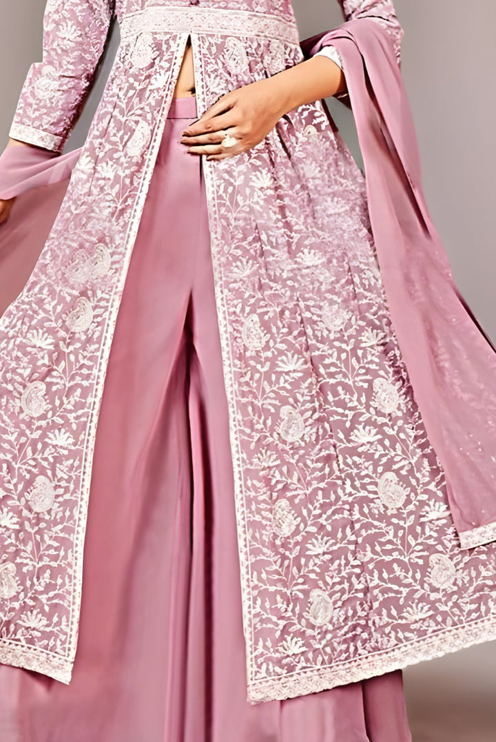 Gorgeous pink peplum lehenga, perfect for special events and gatherings.