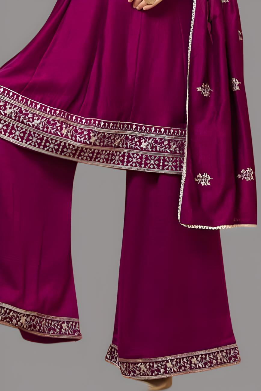 Stylish maroon kurti and dupatta combination for weddings and parties.