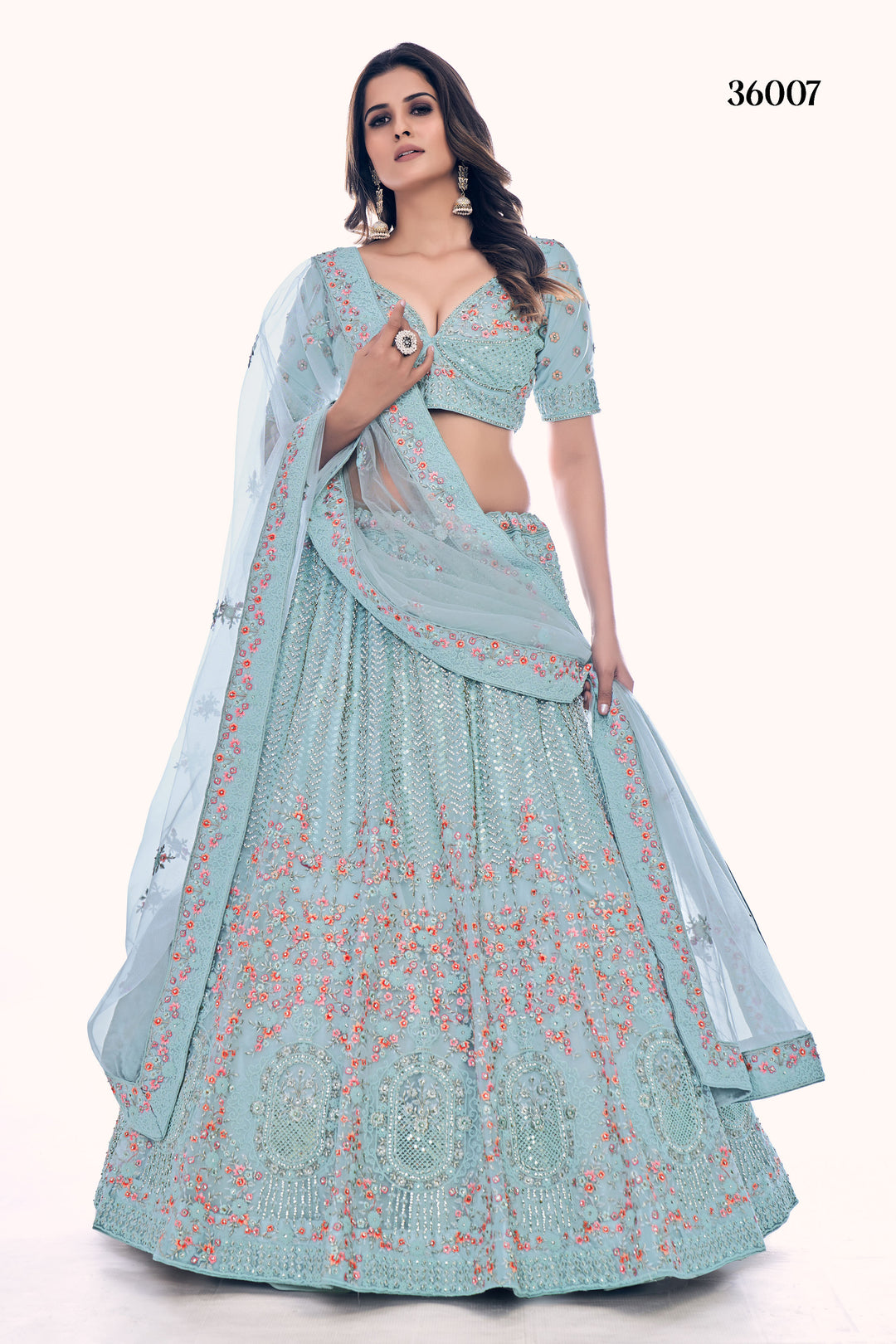 Exquisite Bridal Lehenga Choli | Soft Net Embroidered Wedding Lehenga