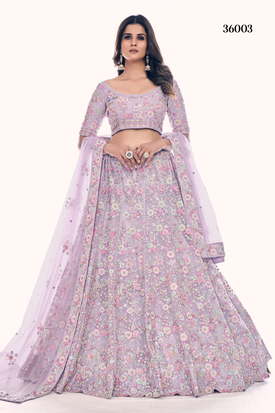 Bridal Embroidered Lehenga Set | Designer Soft Net Lehenga for Women