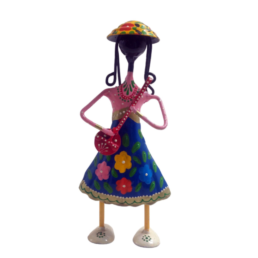 Unique iron musical lady figurine, a delightful accent for your living space.