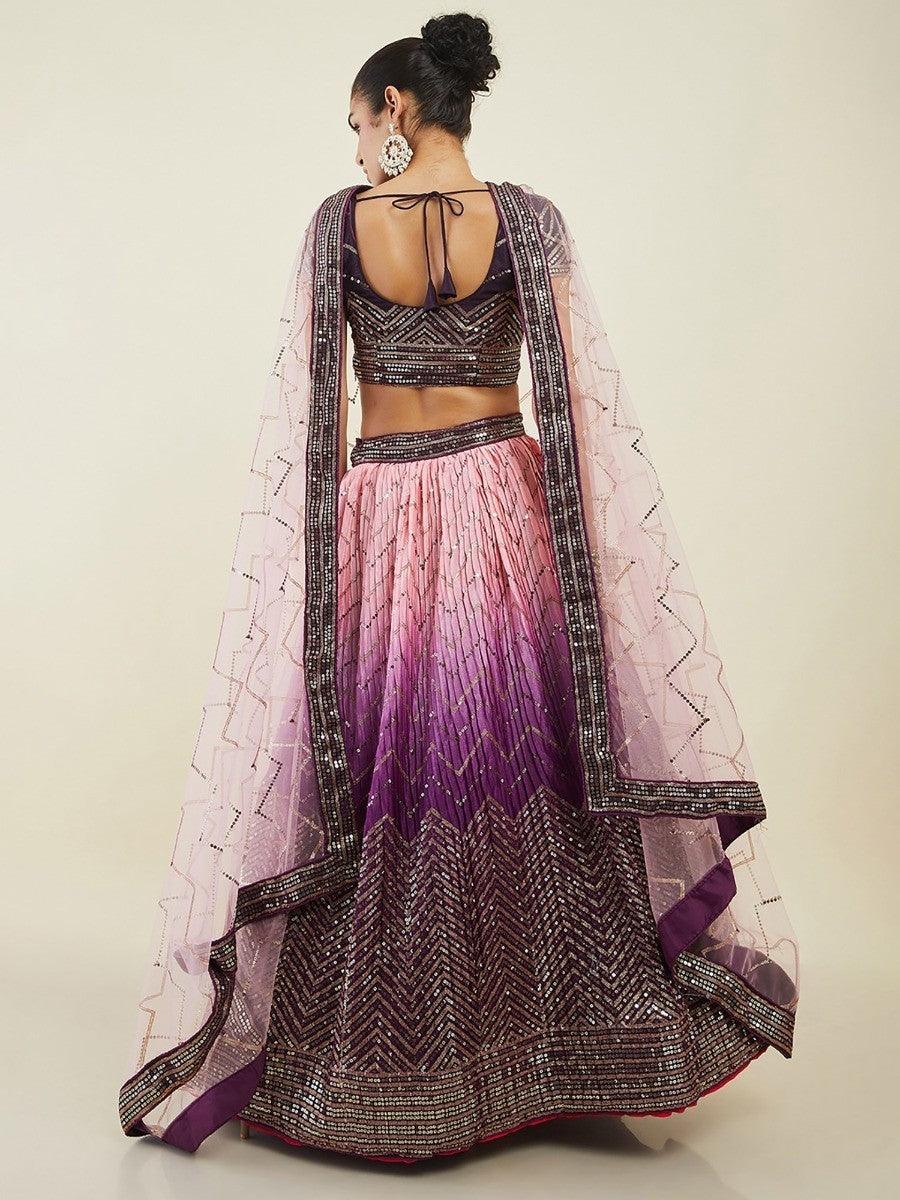 Captivating Purple Sequins Art Silk Lehenga Choli | Events Wear with Dupatta