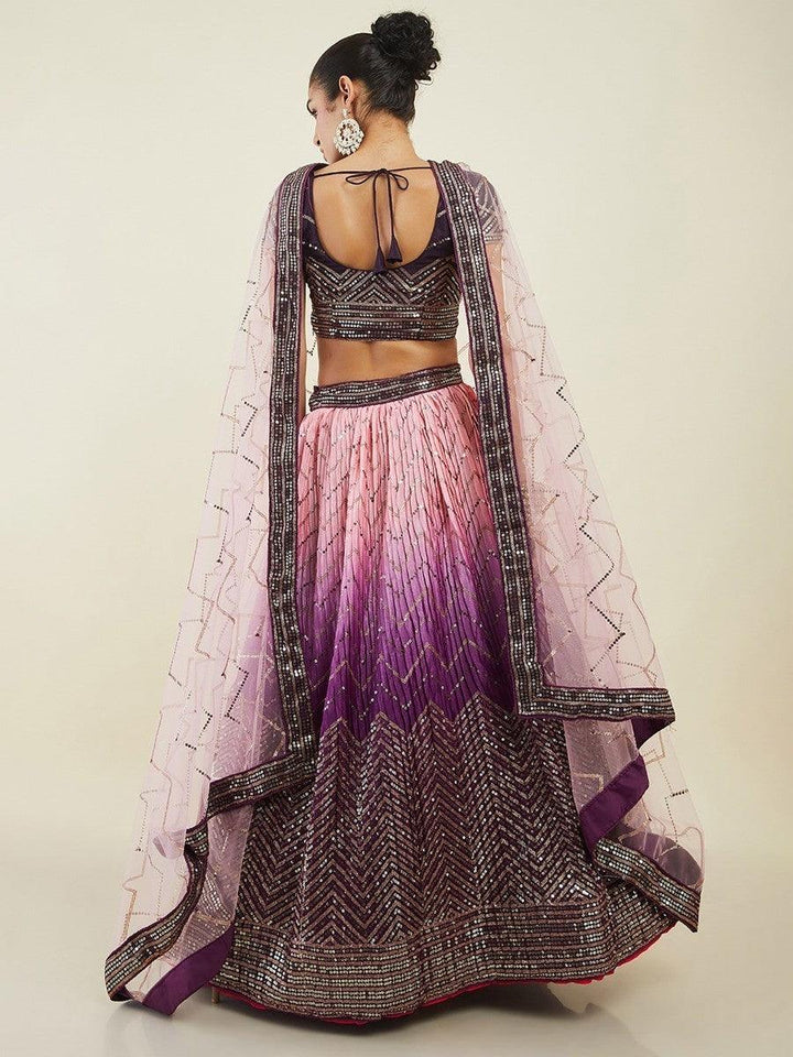 Captivating Purple Sequins Art Silk Lehenga Choli | Events Wear with Dupatta