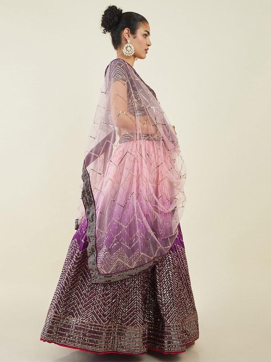 Captivating Purple Sequins Art Silk Lehenga Choli | Events Wear with Dupatta