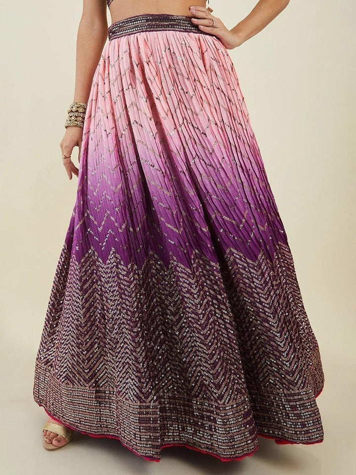 Captivating Purple Sequins Art Silk Lehenga Choli | Events Wear with Dupatta