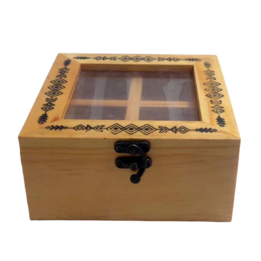 Stylish wooden dry fruit box, ideal for storing treats and enhancing decor.