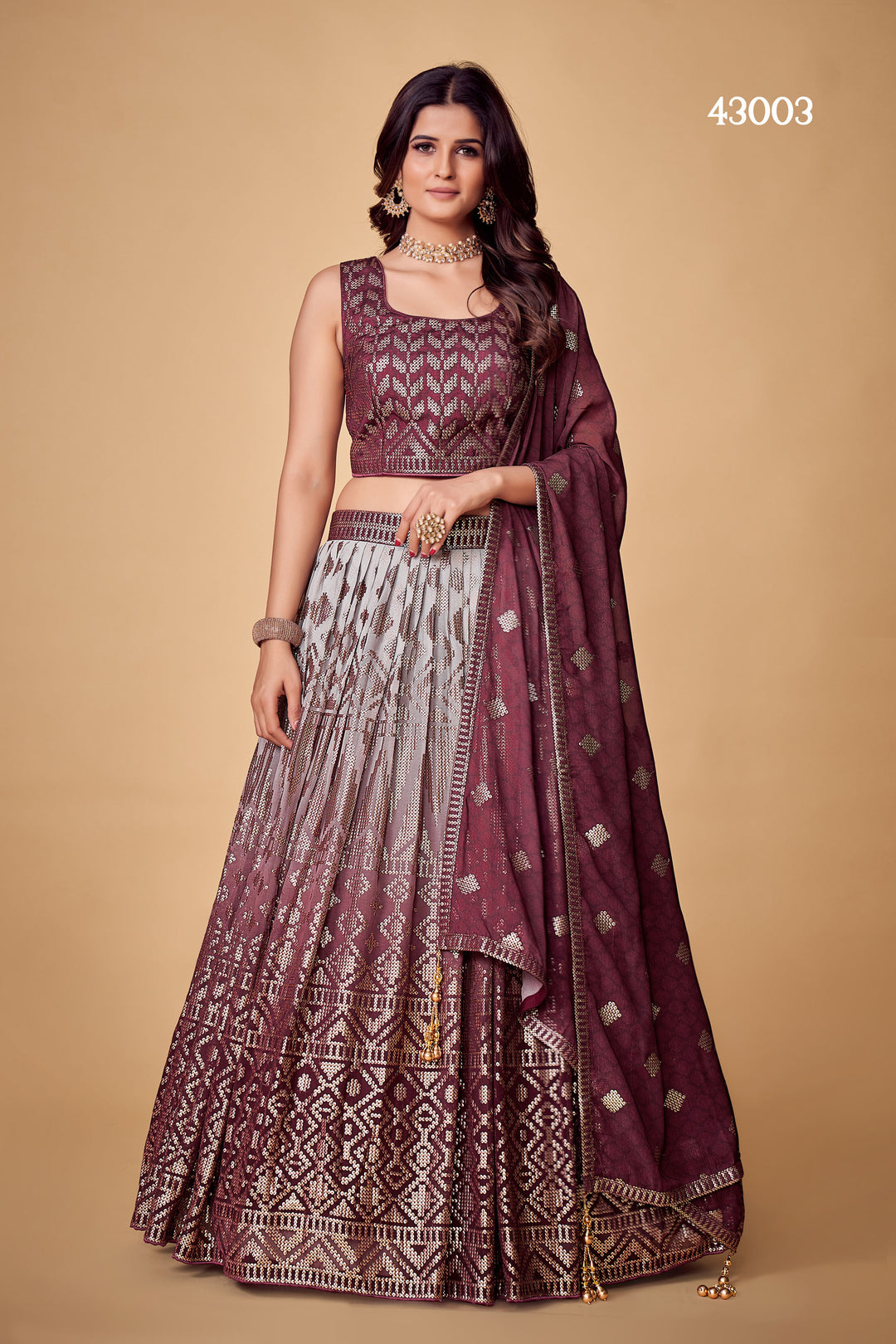 Purple Lehenga Choli | Party Wear Georgette Set