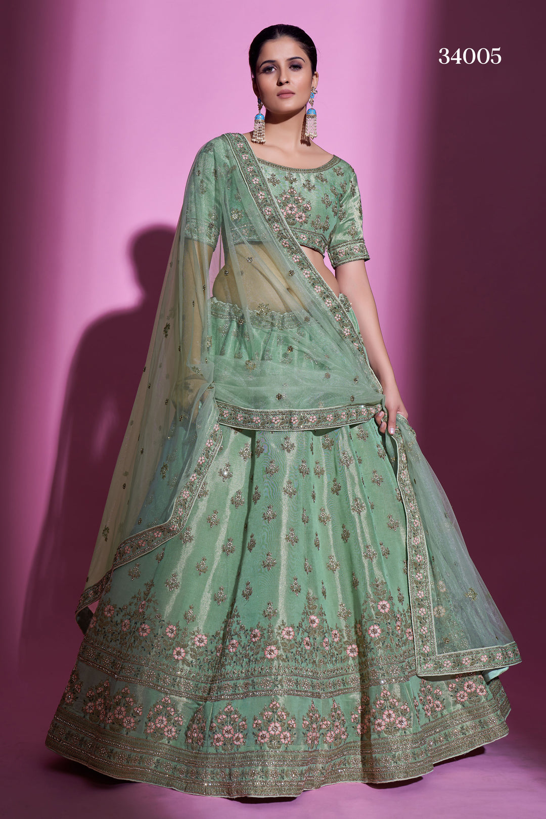 Georgette Lehenga with Zari & Stone Work | Designer Ethnic Wear for Women