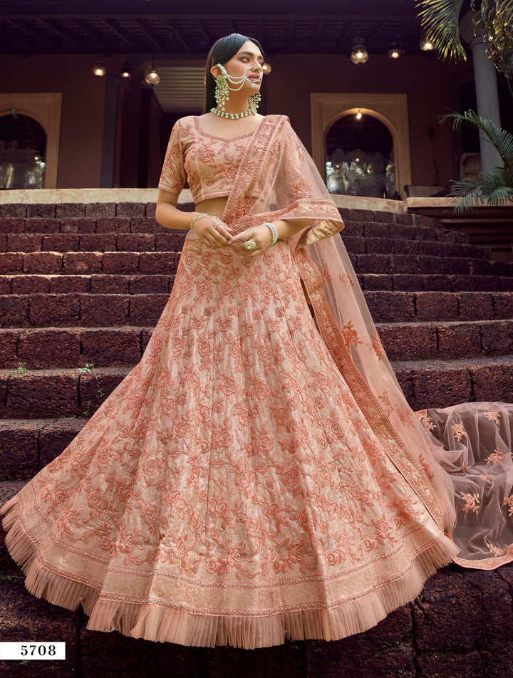 Peach Bridal Lehenga | Perfect for Weddings & Special Celebrations