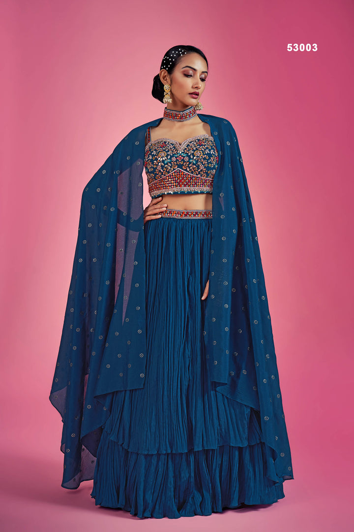 Ready to Wear Mirror Work Lehenga | Sequinned Lehenga with Dupatta