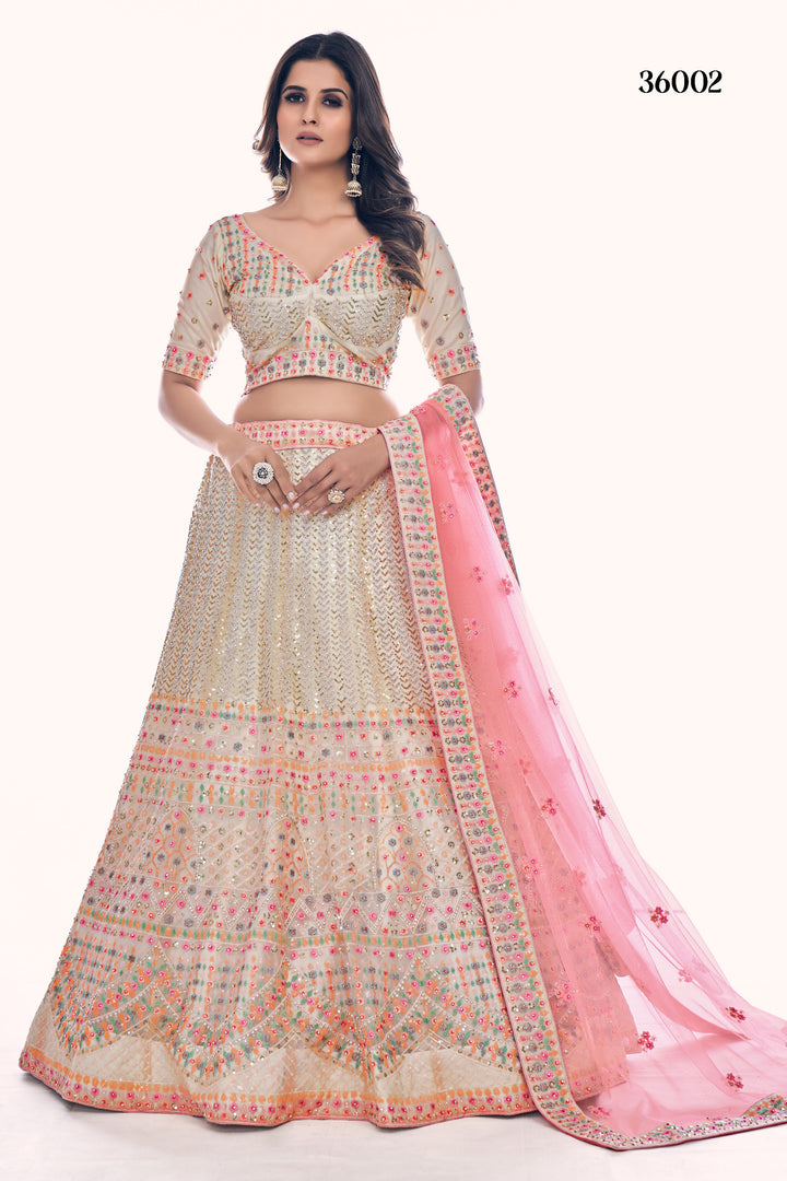 Exclusive Designer Lehenga Choli Set | Soft Net Bridal Lehenga for Women