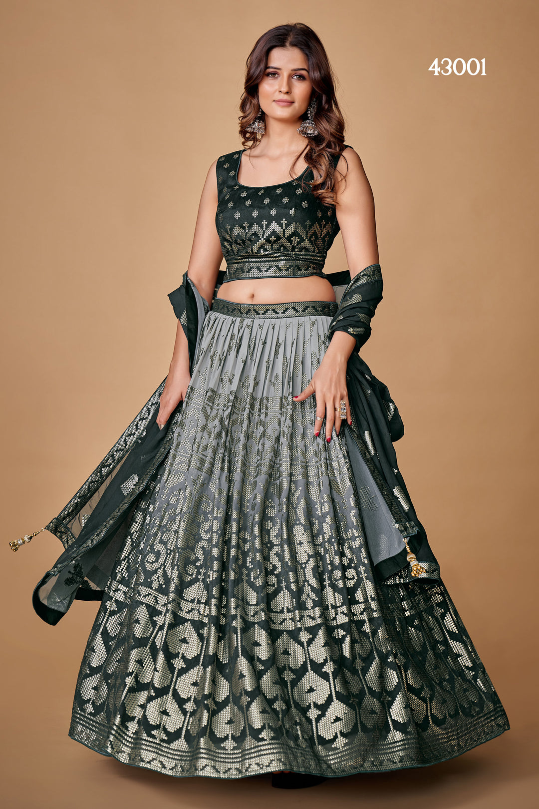 Black Georgette Lehenga Choli | Sequins Work for Weddings & Parties