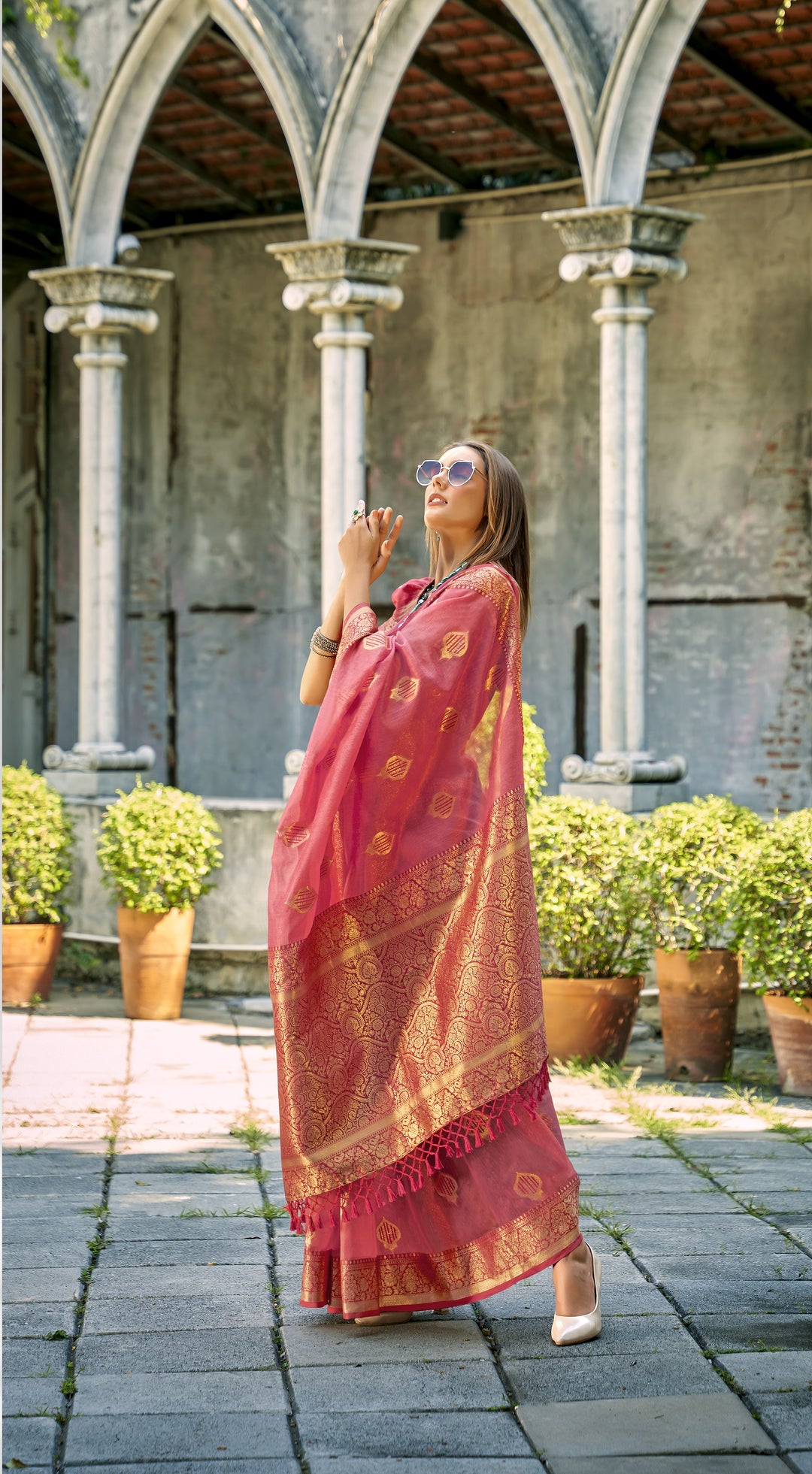 Designer Tissue Silk Saree | Stylish Bohemian Sadi for Special Events