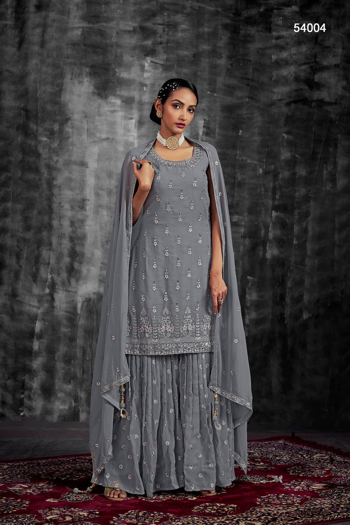 Designer Georgette Mirror Palazzo Suit | Stunning Salwar Set