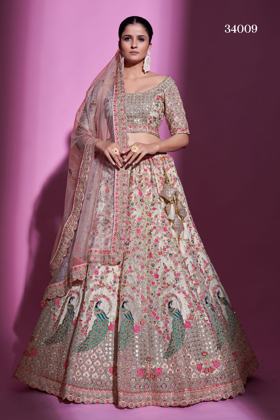 Soft Net Lehenga with Dori & Stone Work | Designer Ethnic Wear