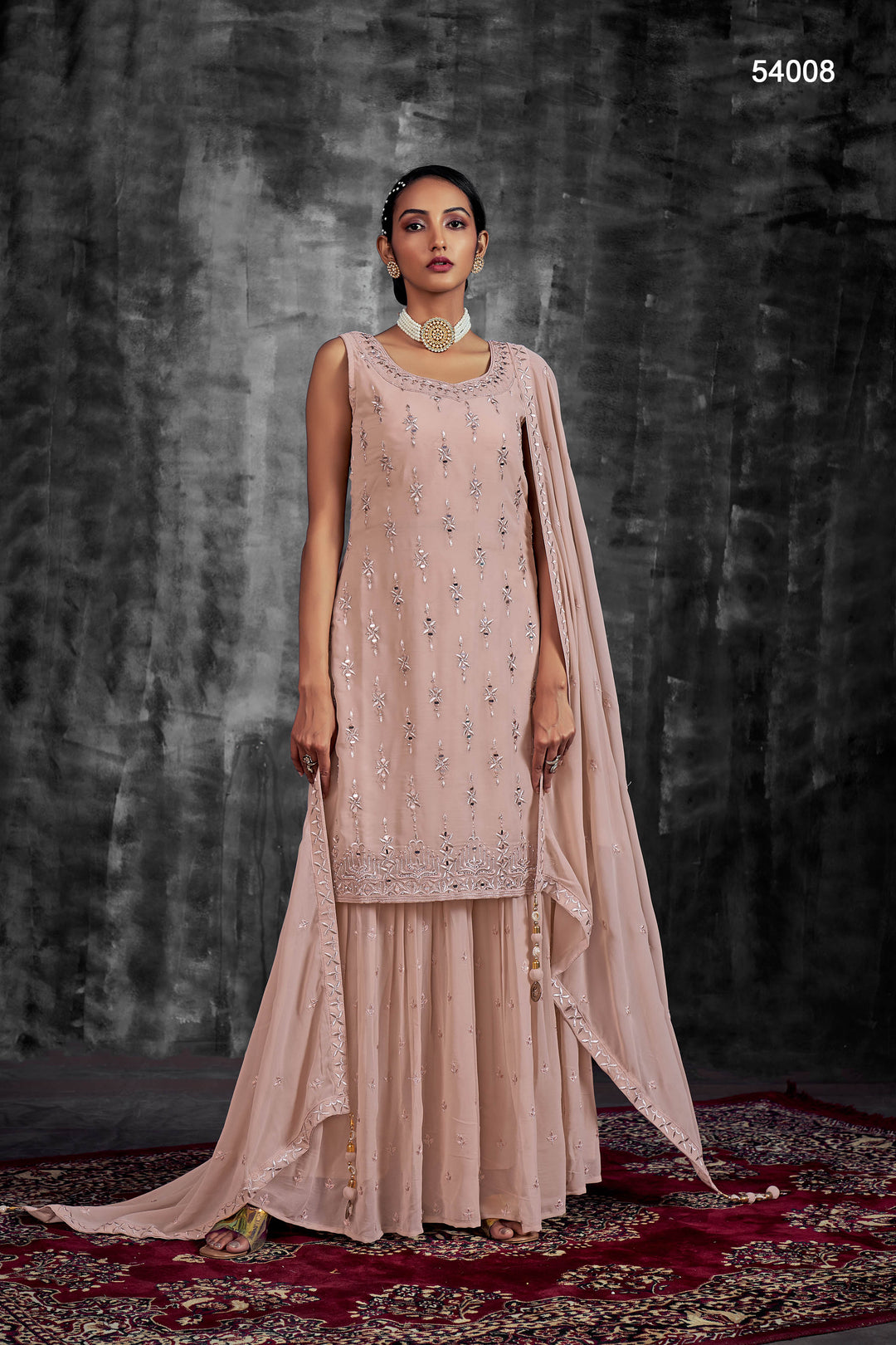 Party Wear Sharara Suit | Embroidered Stitched Kurta with Dupatta