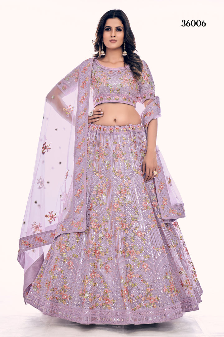 Luxurious Bridal Soft Net Lehenga | Embroidered Designer Lehenga Choli