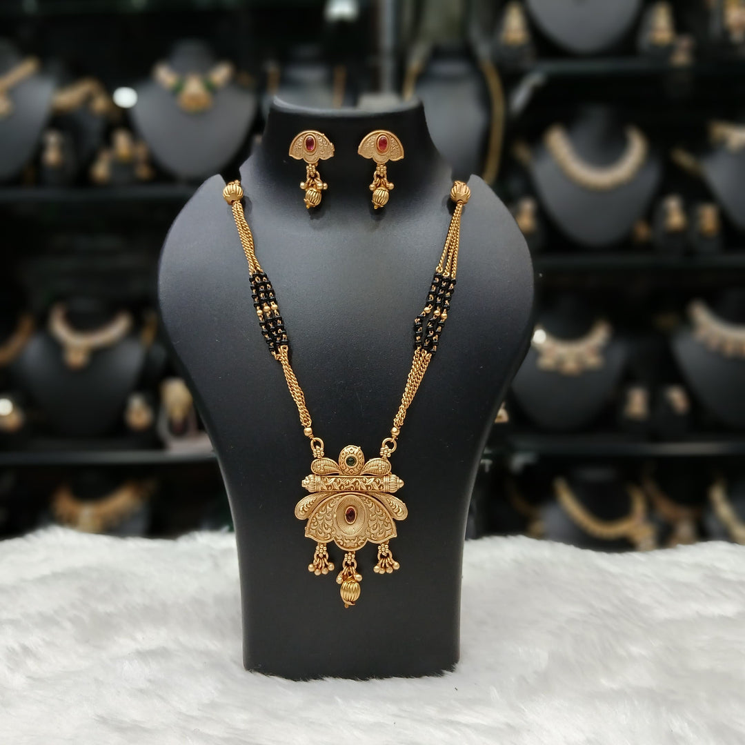 Traditional black and gold mangalsutra, crafted in high-quality alloy for elegance.