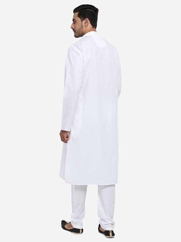 Comfortable and fashionable self-stitched white kurta set for men, ideal for any occasion in the USA.