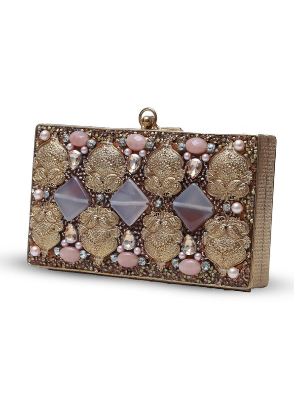 Embellished Brass Clutch | Unique Arya Signature Design