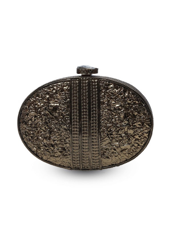 Mirza Intricate Brass Clutch | Embellished Statement Bag for Events