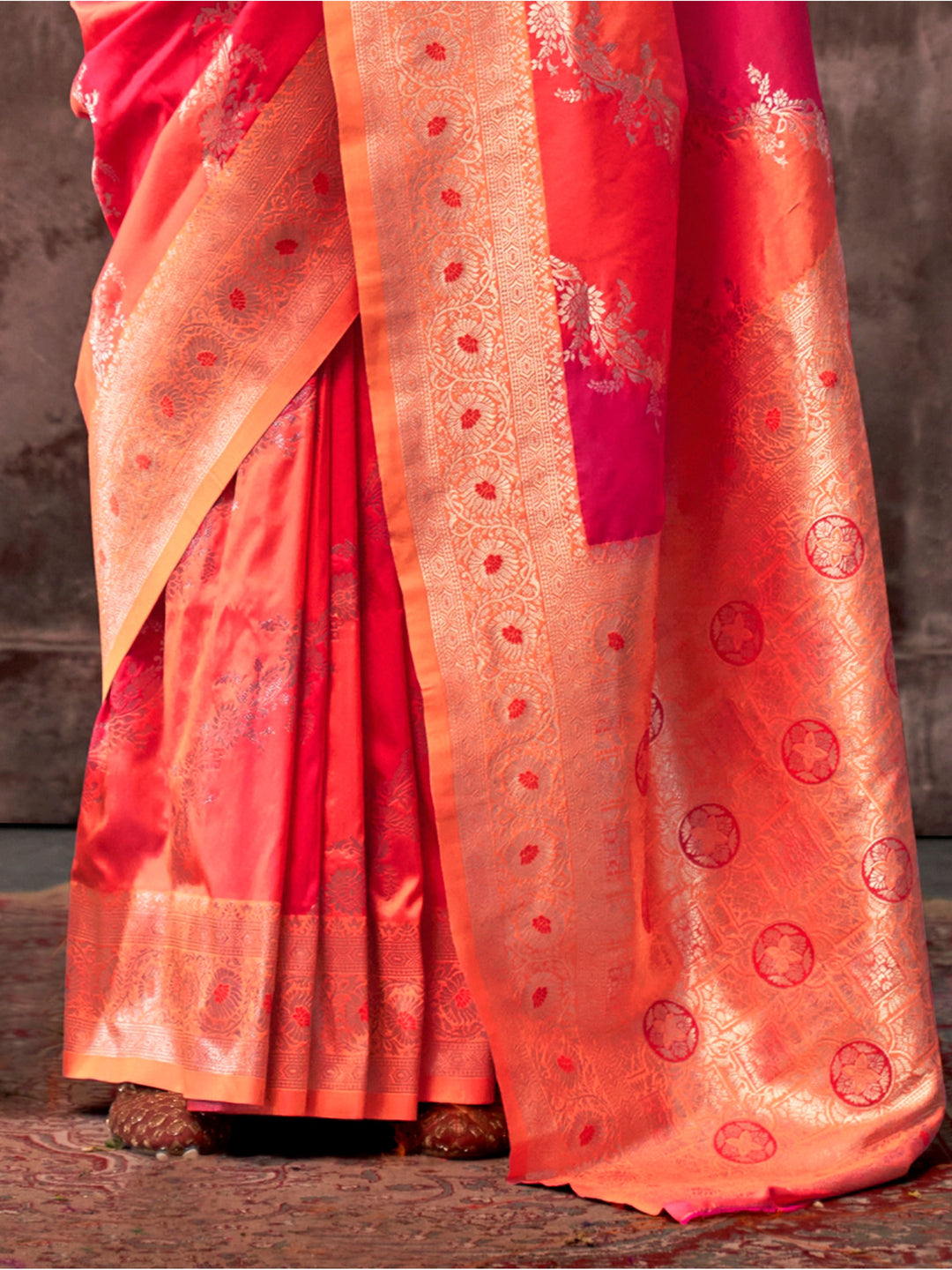 Vibrant color luxurious fabric exclusive attire crafted for elegance and style.