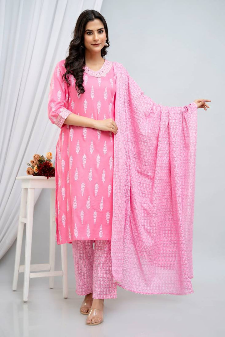 Designer Printed Suit | Rayon Cotton Pair with Mulmul Dupatta