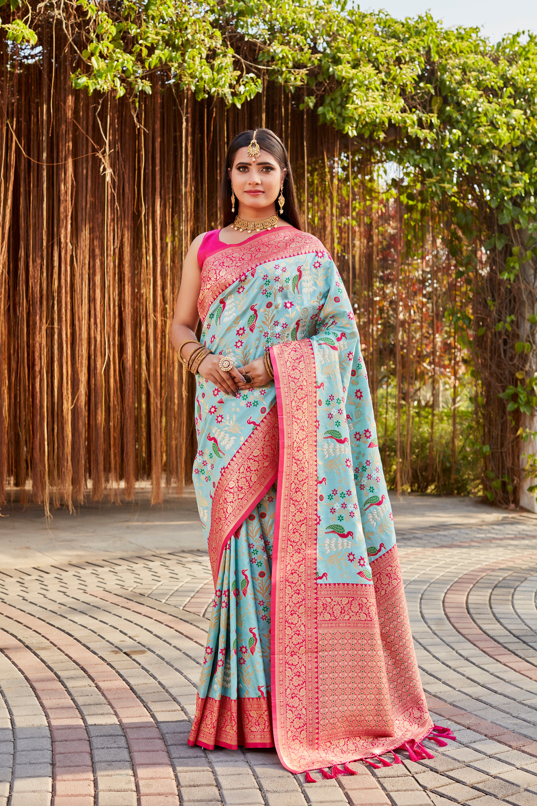 Radiant Off-White Soft Silk Saree with traditional motifs for elegant celebrations.