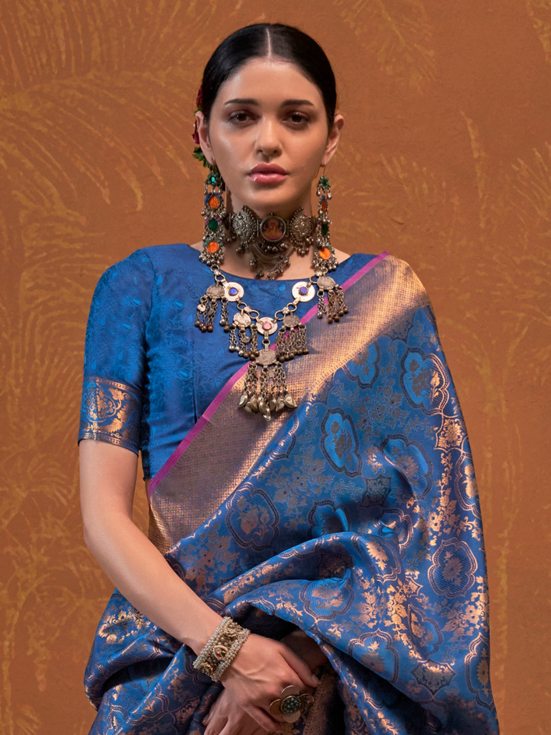 Vibrant color luxurious fabric exclusive attire crafted for elegance and style.