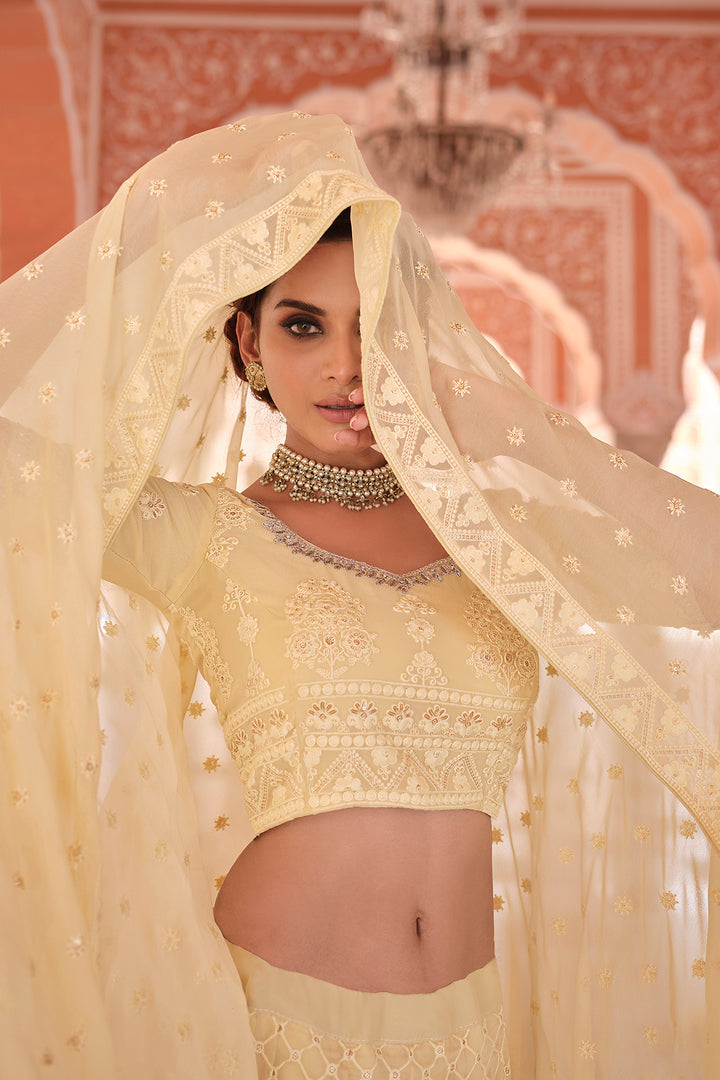 Elegant Off White Lehenga for Women | Bridal & Party Wear Lehenga Choli