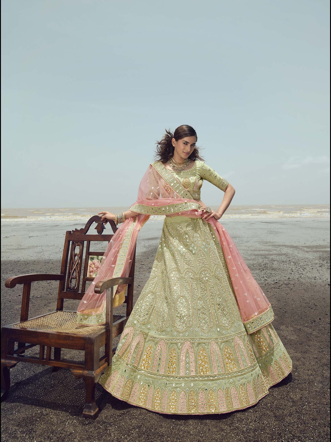 Luxurious Organza Lehenga Choli | Zarkan Embroidery for Festive Wear