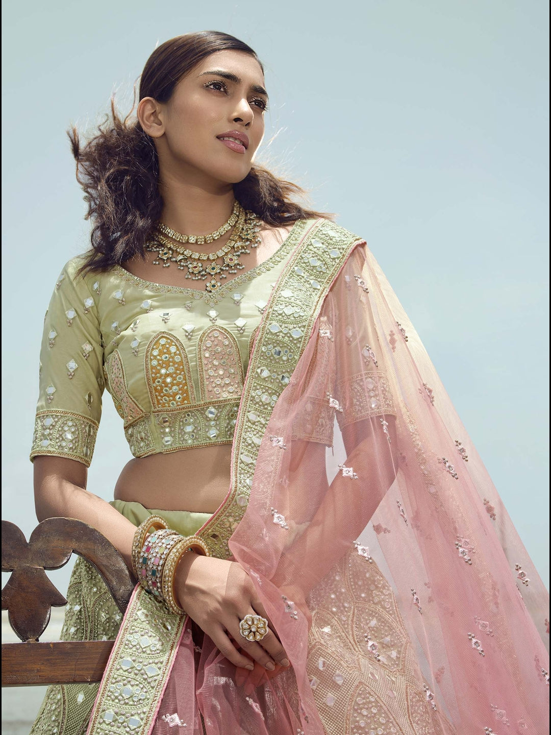 Luxurious Organza Lehenga Choli | Zarkan Embroidery for Festive Wear