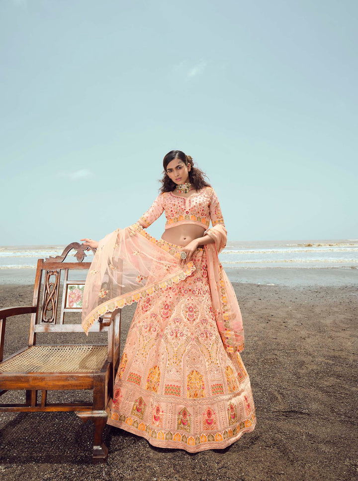 Georgette Lehenga Choli with Ornate Designs | Net Dupatta Set