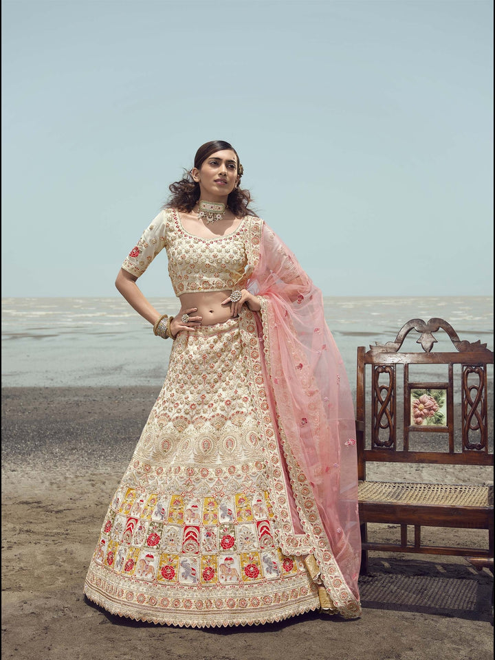 Georgette Lehenga Choli | Floral Motifs & Zarkan Work for Occasions