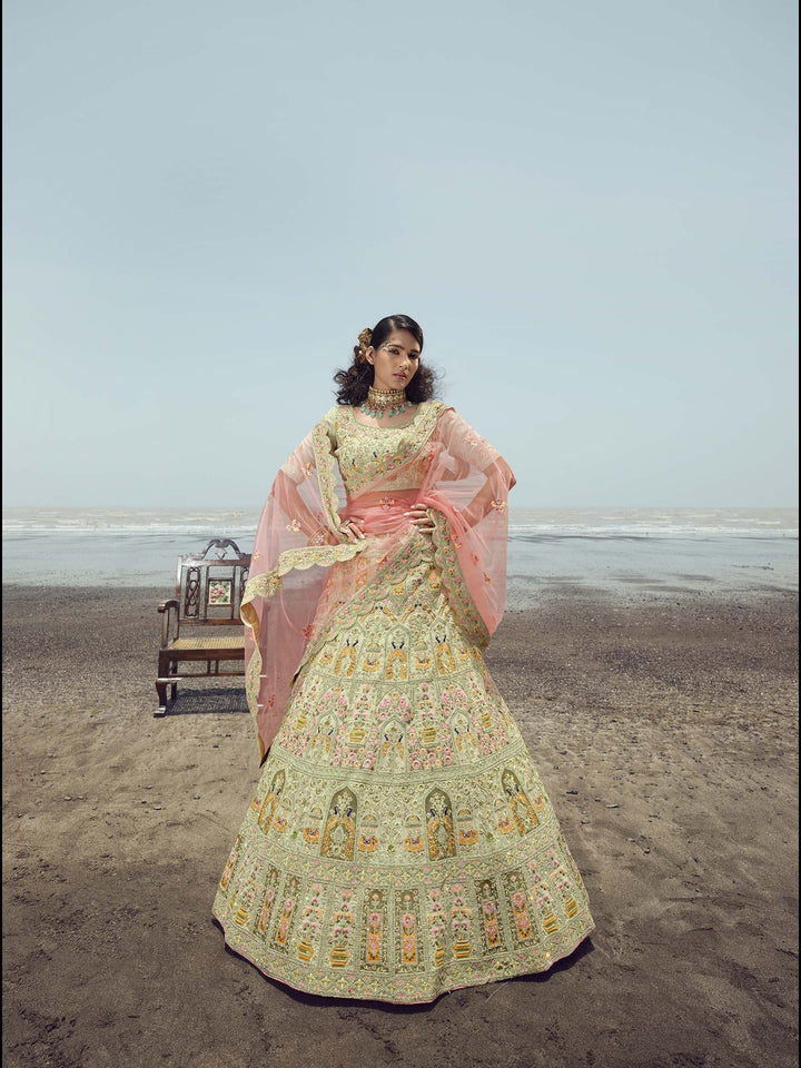 Regal Georgette Lehenga | Thread, Dori & Zarkan Work with Net Dupatta