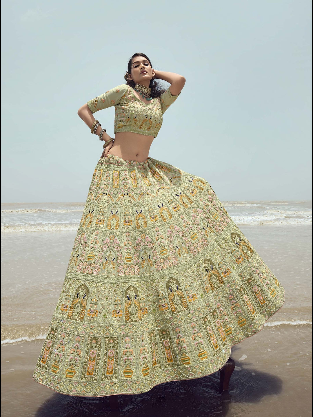 Regal Georgette Lehenga | Thread, Dori & Zarkan Work with Net Dupatta