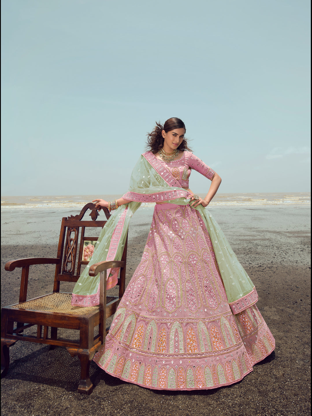 Luxurious Organza Lehenga Choli | Zarkan Embroidery for Festive Wear