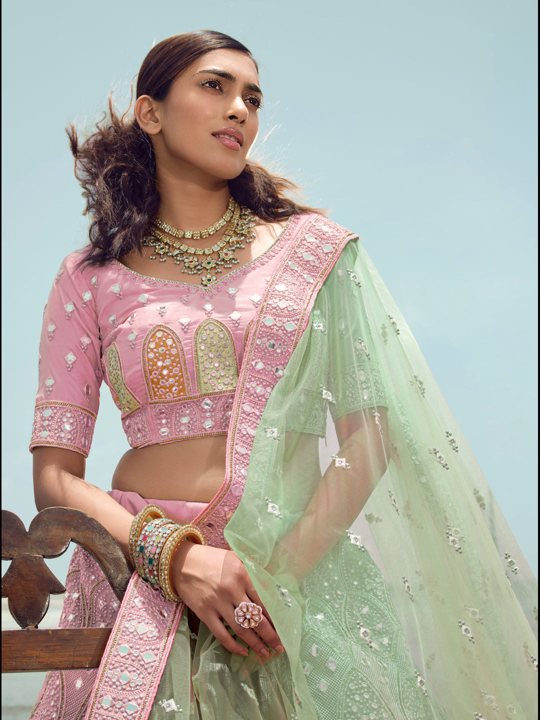 Luxurious Organza Lehenga Choli | Zarkan Embroidery for Festive Wear