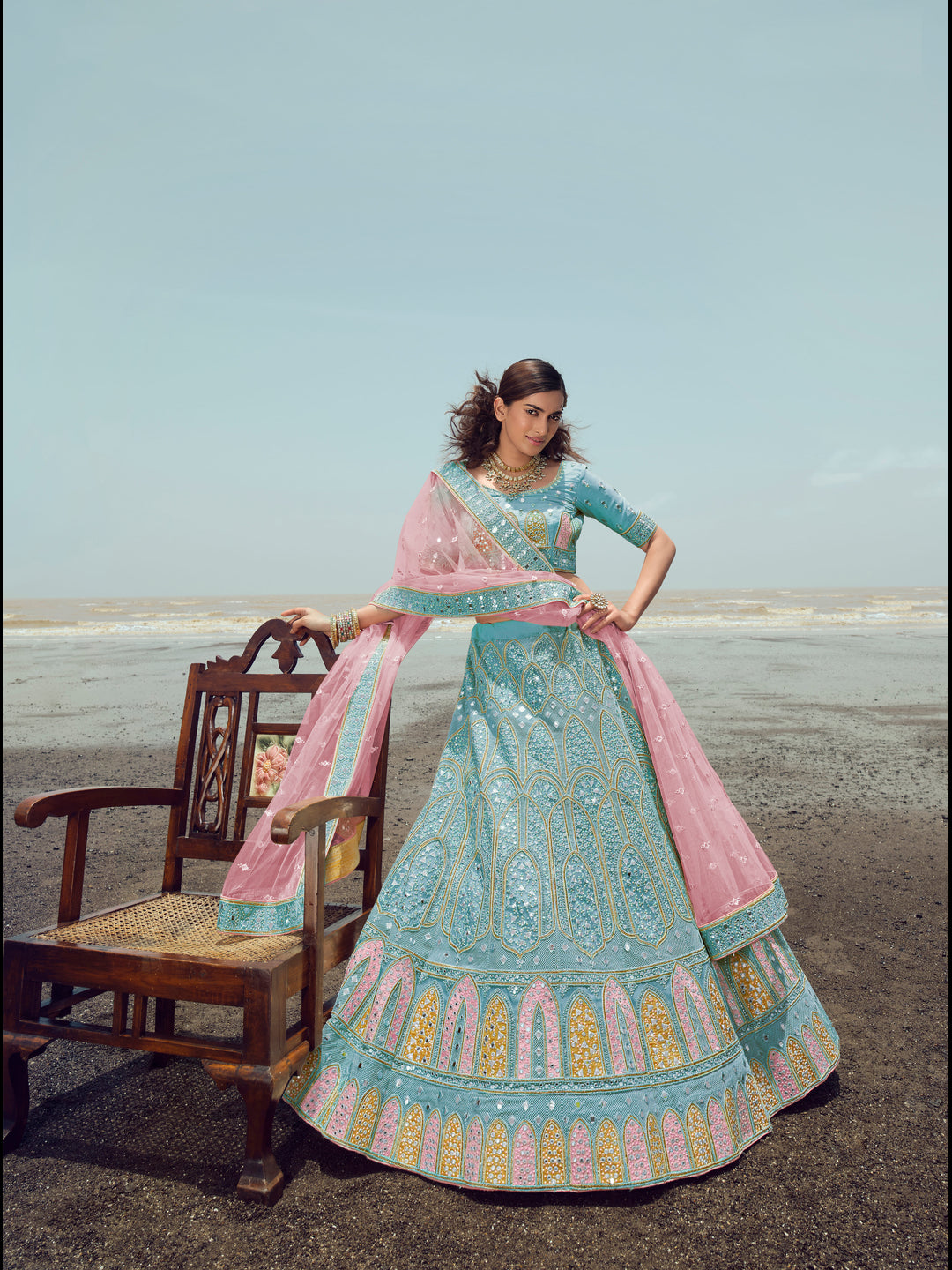 Luxurious Organza Lehenga Choli | Zarkan Embroidery for Festive Wear