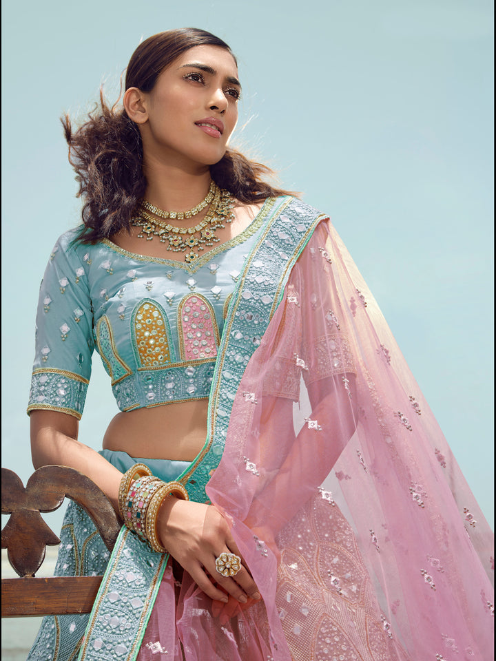 Luxurious Organza Lehenga Choli | Zarkan Embroidery for Festive Wear