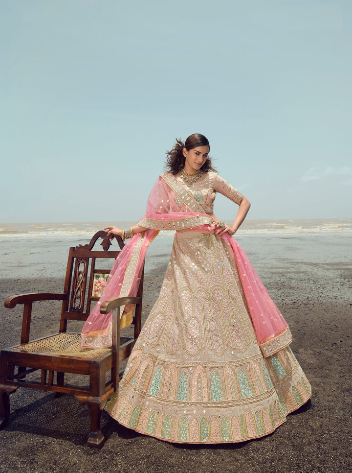 Luxurious Organza Lehenga Choli | Zarkan Embroidery for Festive Wear