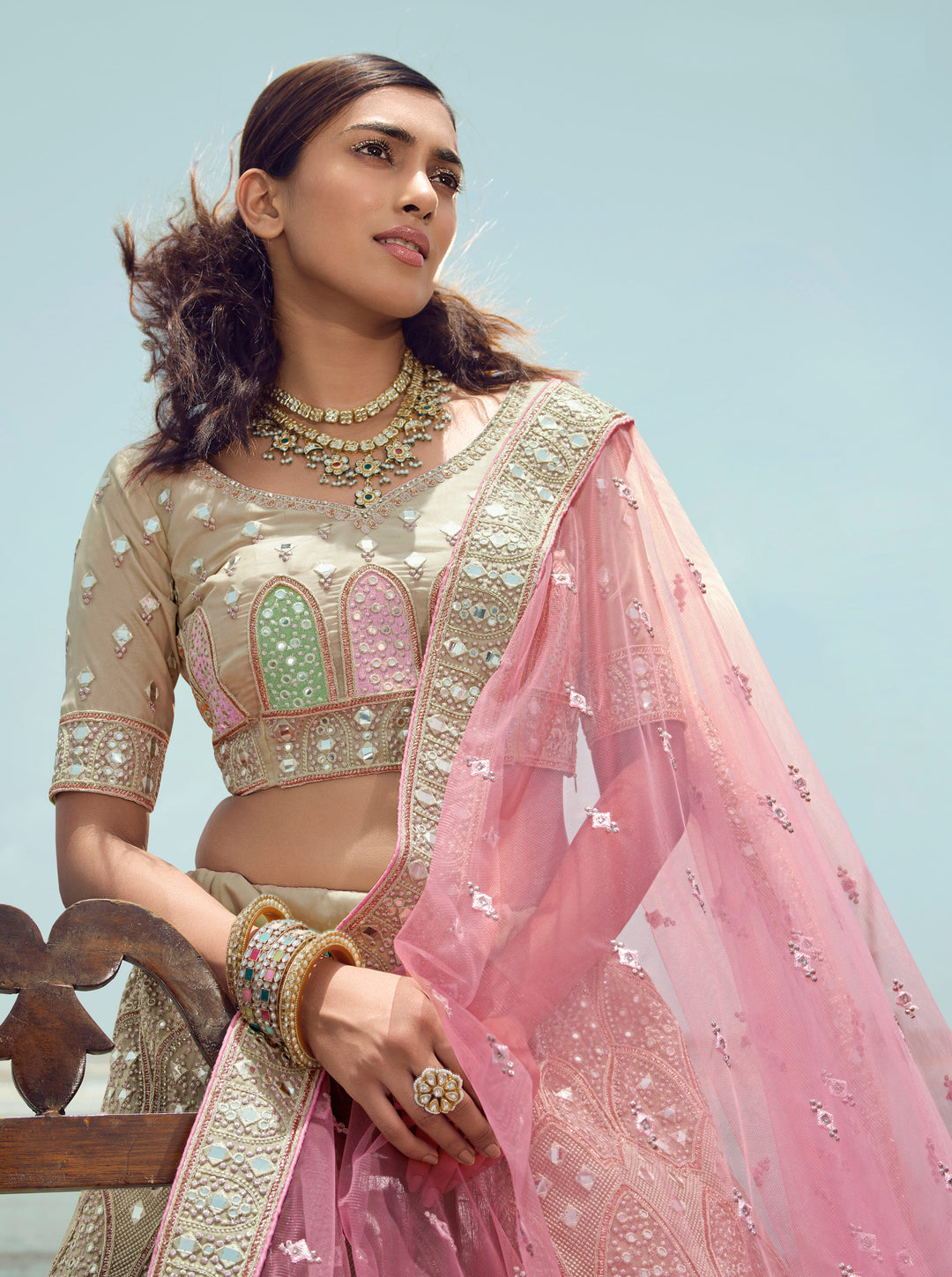 Luxurious Organza Lehenga Choli | Zarkan Embroidery for Festive Wear