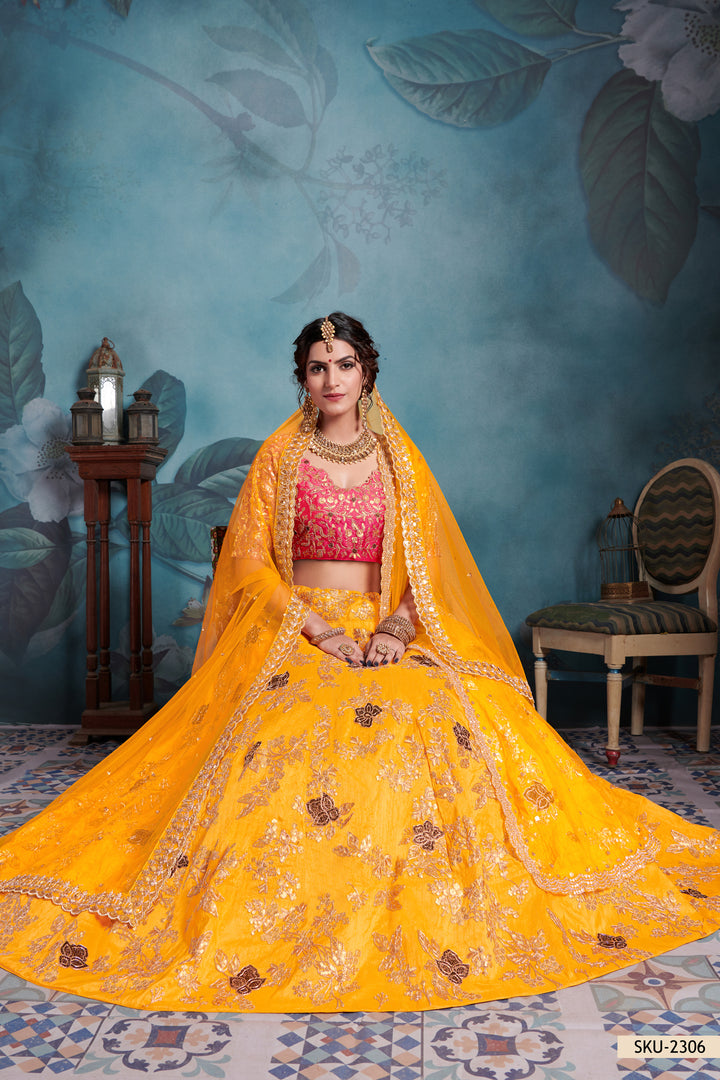 Yellow Lehenga for Women | Bridal Lehenga Choli for Wedding